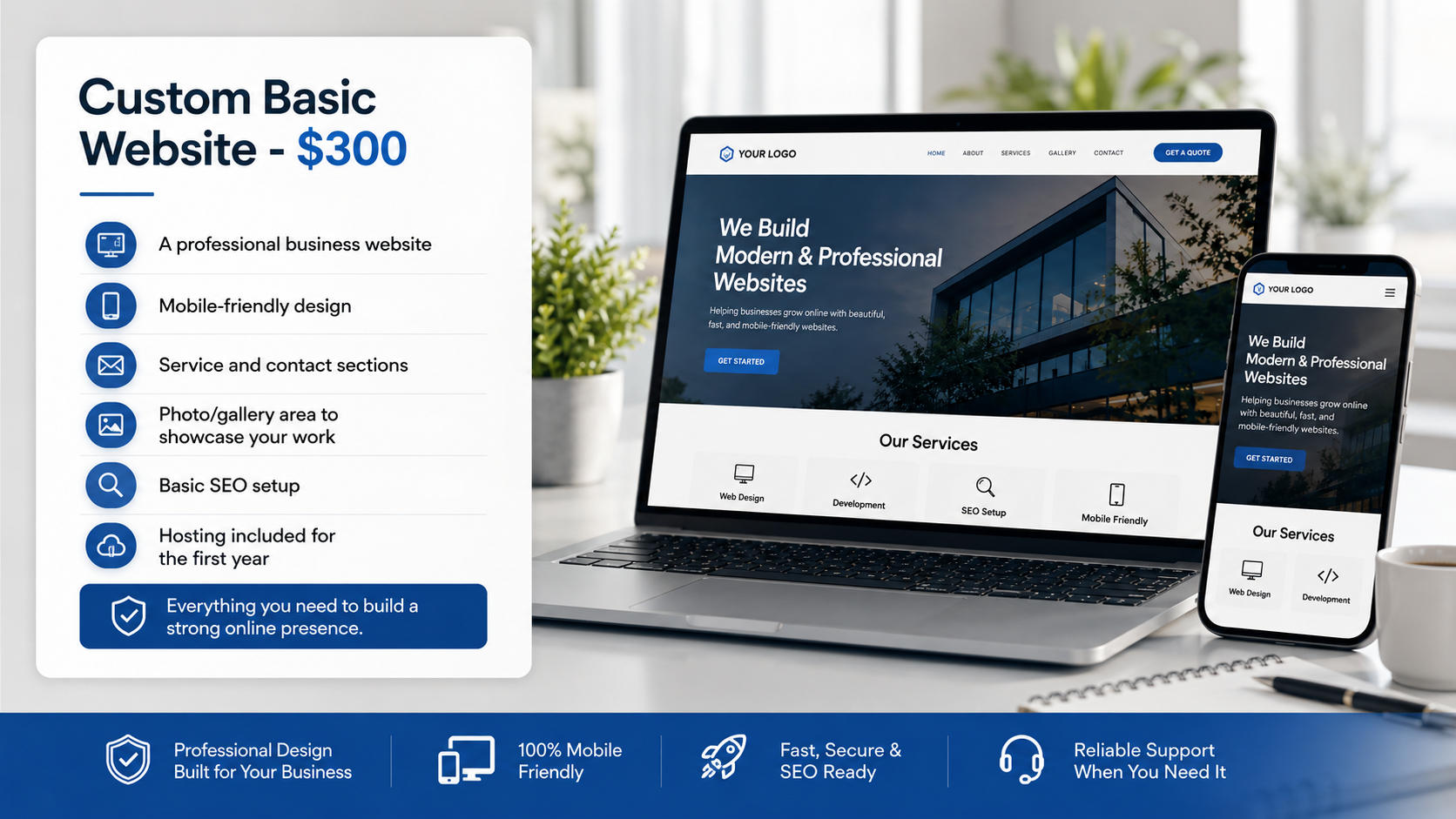 Custom Basic Website - $300